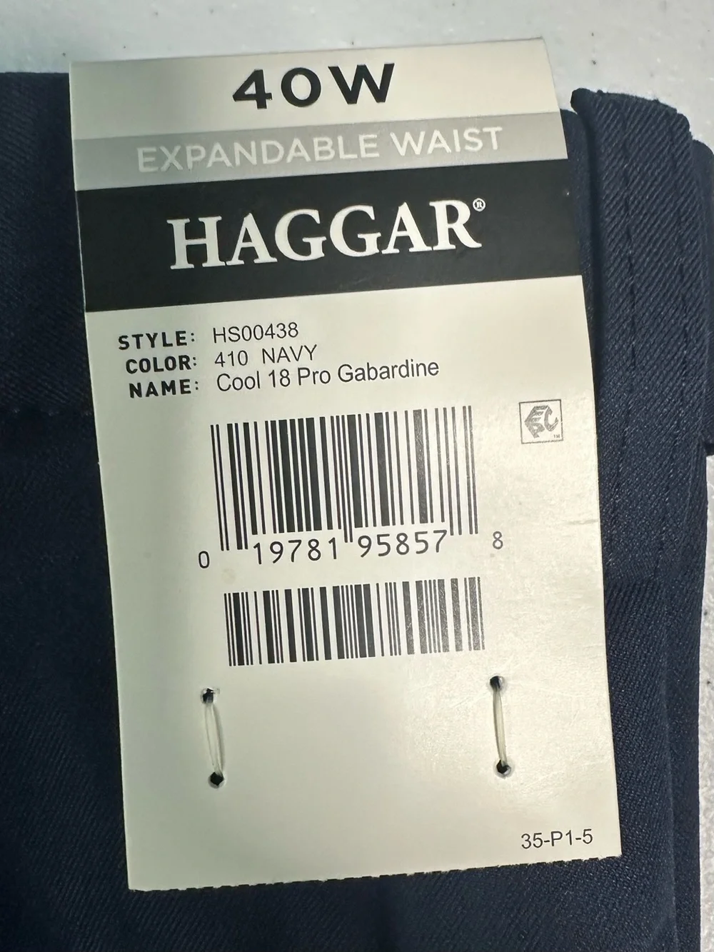 Haggar Cool 18 Pro Navy Golf‎ Shorts 40W Performance Stretch Quick Dry NWT